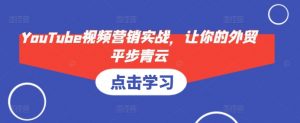 YouTube视频营销实战，让你的外贸平步青云-苏舒创业网