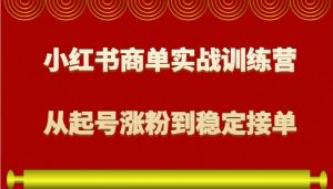 小红书商单实战训练营，从0到1教你如何变现，从起号涨粉到稳定接单，适合新手-苏舒创业网