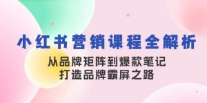 小红书营销课程全解析,从品牌矩阵到爆款笔记,打造品牌霸屏之路-苏舒创业网
