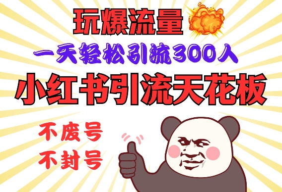 小红书引流天花板，玩爆流量，一天轻松引流300人，安全操作-苏舒创业网