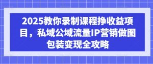 2025教你录制课程挣收益项目,私域公域流量IP营销做图包装变现全攻略-苏舒创业网