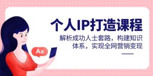 个人IP打造课程,解析成功人士套路,构建知识体系,实现全网营销变现-苏舒创业网