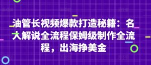 油管长视频爆款打造秘籍：名人解说全流程保姆级制作全流程，出海挣美金-苏舒创业网