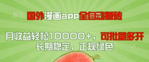 国外漫画app全自动搬砖项目,月收益轻松10000+,可批量多开!!!-苏舒创业网