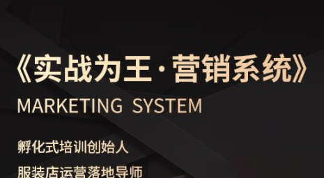 老杨·服装老板必修课《实战为王-营销系统》实现业绩被动式增长-苏舒创业网