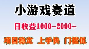 最新小游戏赛道，日收益1k-2k+，项目稳定上手快门槛低，在家就可以自己创业【揭秘】-苏舒创业网