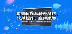 视频制作与特效技巧:软件操作、音频添加、特效制作、去重手法及精准营销等实用内容-苏舒创业网