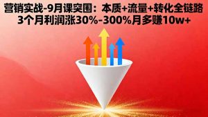 营销实战-9月突围课:本质+流量+转化全链路 3个月利润涨30%-300%月多赚10w+-苏舒创业网