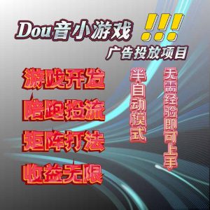 抖音小游戏广告推广项目，2025最新实测落地，单日收益300+-苏舒创业网