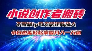 小说创作者搬砖玩法，不限制IP简单无脑 可矩阵无限放大小白也能实现轻...-苏舒创业网