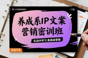 养成系IP文案营销密训班，实战中学习真高级营销-苏舒创业网