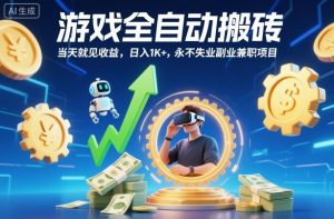 游戏全自动搬砖，当天就见收益，日入1K+，永不失业副业兼职项目【揭秘】-苏舒创业网