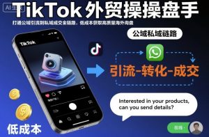 TikTok外贸操盘手,打通公域引流到私域成交全链路,低成本获取高质量海外询盘-苏舒创业网