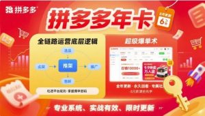 拼多多年卡,拼多多全链路运营底层逻辑,超级爆单术【更新10月】-苏舒创业网
