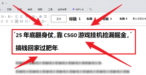 25年底翻身仗，靠CSGO游戏挂机捡漏掘金，搞钱回家过肥年-苏舒创业网