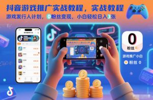 抖音游戏推广实战教程，游戏发行人计划，0粉丝变现，小白轻松日入3张-苏舒创业网