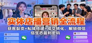 实体店播营销全流程：获客裂变+私域搭建+成交转化，解锁微信生态盈利密码-苏舒创业网