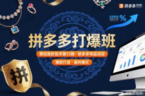 拼多多打爆班原创高阶技术第53期，拼多多饰品项目-苏舒创业网