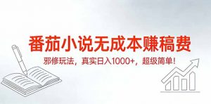 番茄小说无成本赚稿费邪修玩法，真实日入1000+，超级简单！-苏舒创业网
