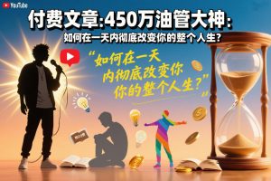 付费文章：450万油管大神：如何在一天内彻底改变你的整个人生？-苏舒创业网