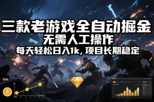 三款老游戏全自动掘金,无需人工操作,每天轻松日入1k,项目长期稳定【揭秘】-苏舒创业网