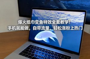 爆火纸巾变鱼特效全套教学！手机就能做，自带流量，轻松涨粉上热门-苏舒创业网