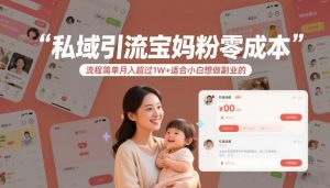 私域引流宝妈粉零成本流程简单月入超过1W+适合小白想做副业的-苏舒创业网