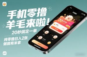 手机零撸薅羊毛来啦！20秒搞定一单，纯零撸日入2张，做就有米拿【揭秘】-苏舒创业网
