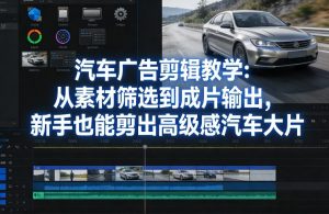 汽车广告剪辑教学：从素材筛选到成片输出，新手也能剪出高级感汽车大片-苏舒创业网