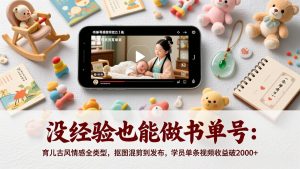 没经验也能做书单号：育儿古风情感全类型，抠图混剪到发布，学员单条视频收益破2000+-苏舒创业网