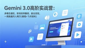 Gemini 3.0高阶实战营：多模态通吃、职场效率翻倍、副业变现，一周跑通月入两万(教程+飞书资料-苏舒创业网