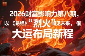 2026财富影响力第八期，以《易经》智慧洞见未来，借“离火”大运布局新程-苏舒创业网