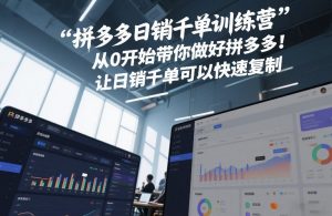 拼多多日销千单训练营，从0开始带你做好拼多多，让日销千单可以快速复制(更新26年2月)-苏舒创业网