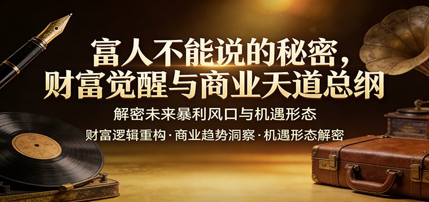 富人不能说的秘密，财富觉醒与商业天道总纲，解密未来暴利风口与机遇形态-苏舒创业网