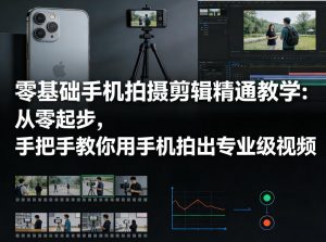 零基础手机拍摄剪辑精通教学:从零起步,手把手教你用手机拍出专业级视频-苏舒创业网