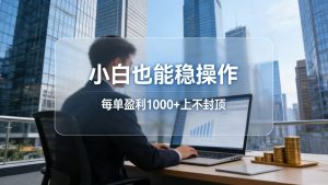 2026新项目，小白也能稳操作，每单盈利1000+上不封顶-苏舒创业网