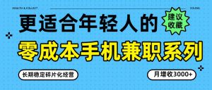 零成本手机兼职系列，长期稳定碎片化经营，月增收3000+-苏舒创业网