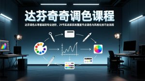 达芬奇调色从零基础到专业进阶，29节实战课系统覆盖节点调色与风格化技巧全流程-苏舒创业网
