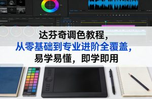 达芬奇调色教程,从零基础到专业进阶全覆盖,易学易懂,即学即用-苏舒创业网