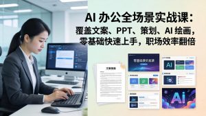AI 办公全场景实战课:覆盖文案、PPT、策划、AI 绘画,零基础快速上手,职场效率翻倍-苏舒创业网