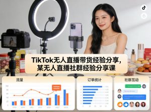 TikTok无人直播带货经验分享，某无人直播社群经验分享课-苏舒创业网
