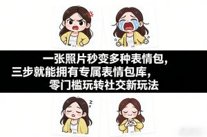 一张照片秒变多种表情包,三步就能拥有专属表情包库,零门槛玩转社交新玩法【文档】-苏舒创业网