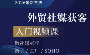 2026外贸社媒获客入门课-苏舒创业网
