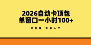 2026自动卡顶包玩法,单窗口一小时100+,可矩阵操作,无需人工【揭秘】-苏舒创业网