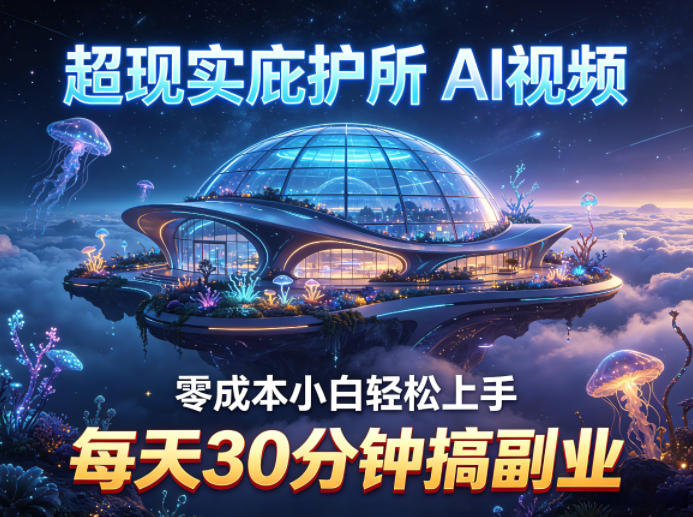超现实庇护所AI视频项目拆解，零成本小白轻松上手，每天30分钟搞副业-苏舒创业网