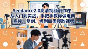 Seedance2.0高清视频创作课:从入门到实战,手把手教你做电商、宣传、复刻、短剧四类爆款视频-苏舒创业网