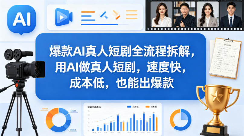 爆款AI真人短剧全流程拆解，用AI做真人短剧，速度快，成本低，也能出爆款-苏舒创业网