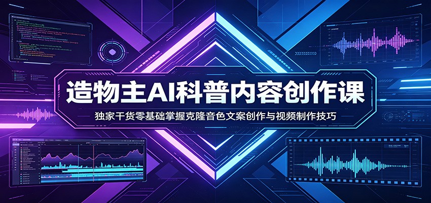 AI科普内容创作课：独家干货零基础掌握克隆音色文案创作与视频制作技巧-苏舒创业网