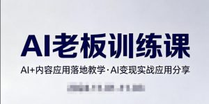 内容AI老板训练课，AI+内容应用落地教学，AI变现的实战应用分享-苏舒创业网