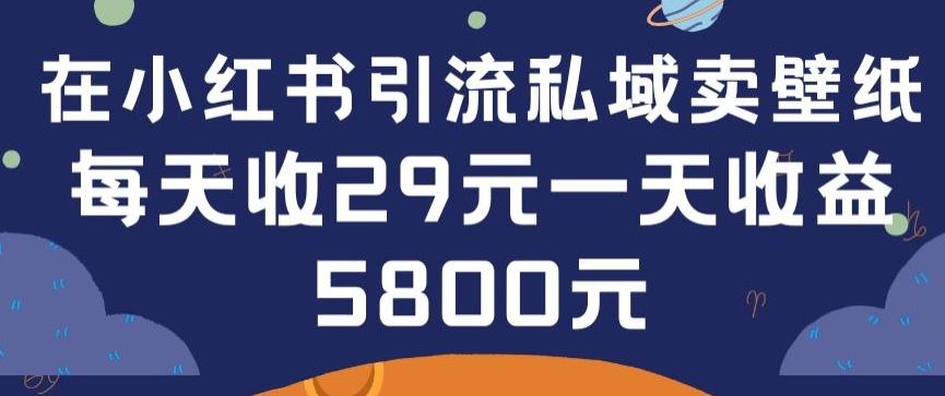 在小红书引流私域卖壁纸每张29元单日最高卖出200张(0-1搭建教程)【揭秘】-苏舒创业网